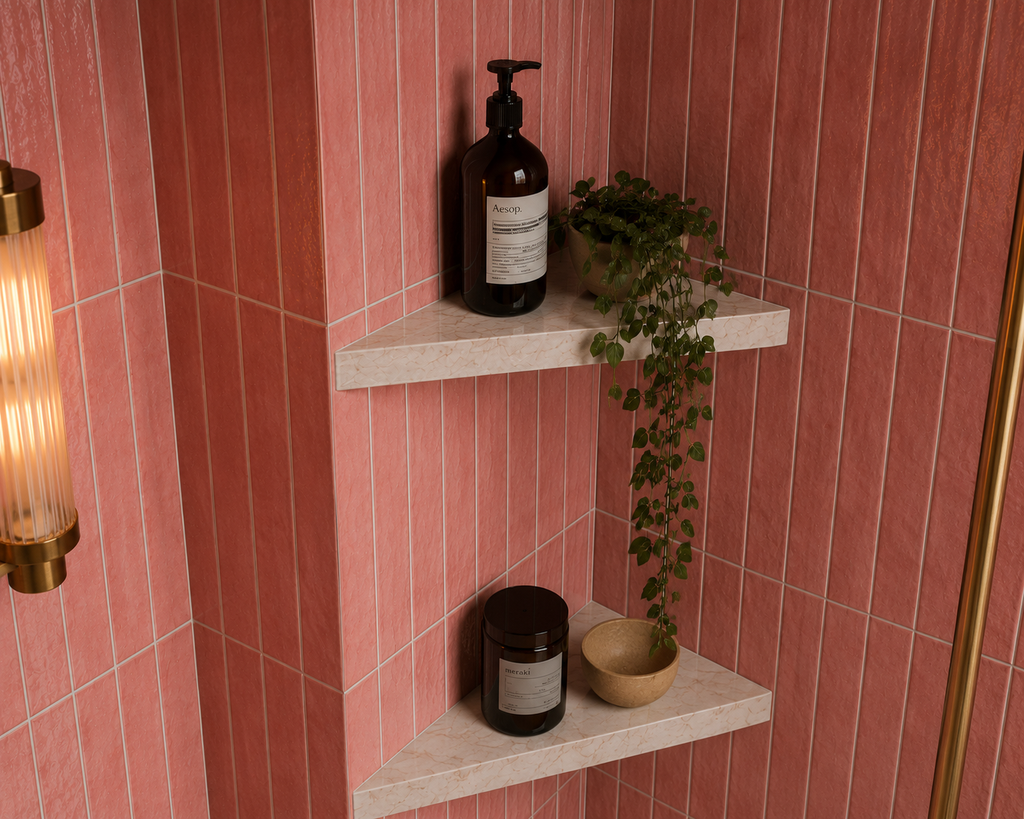 Bespoke Tiled Corner Shelf